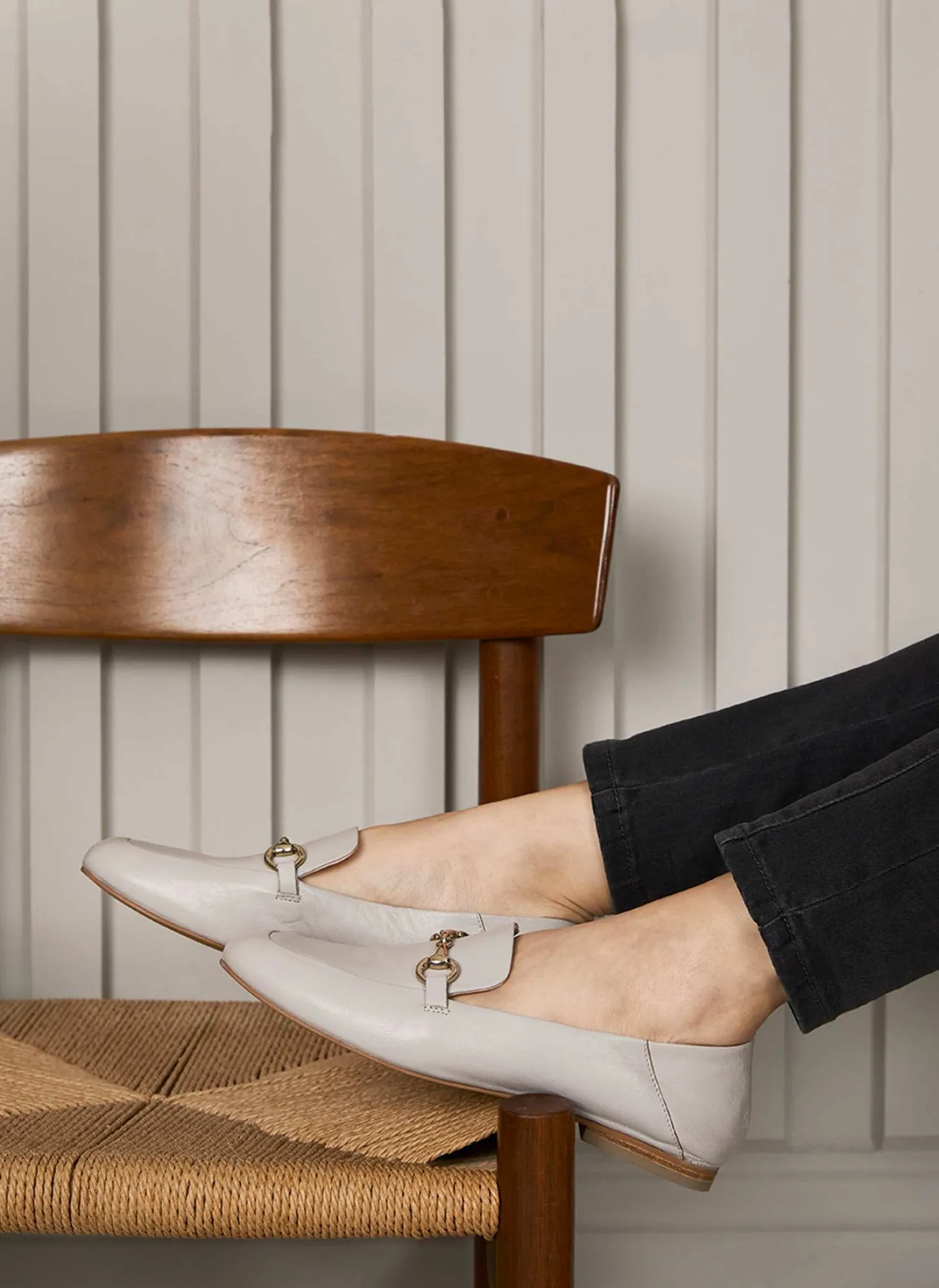 Camille Beige Leather Loafers