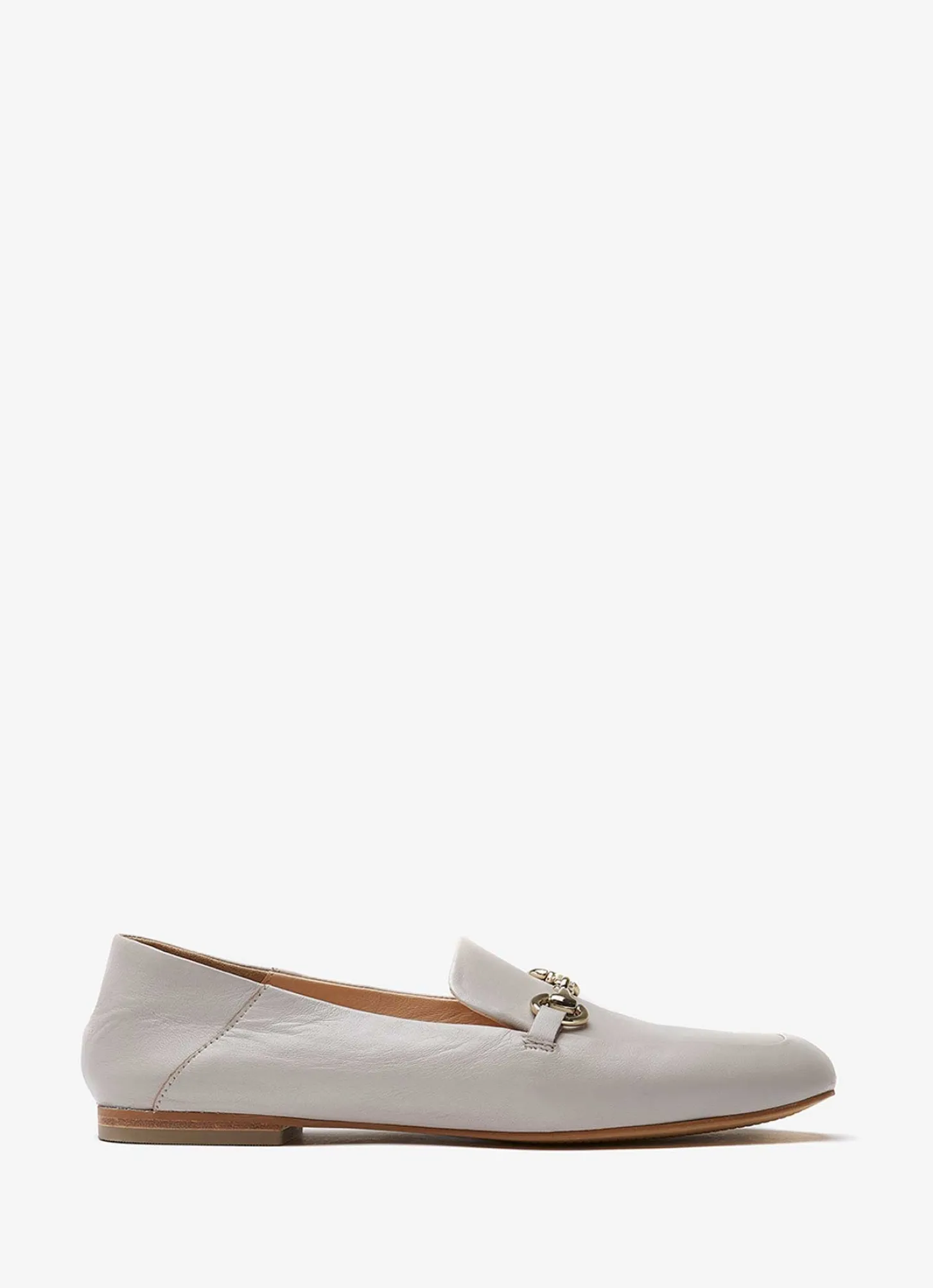 Camille Beige Leather Loafers