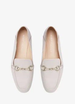 Camille Beige Leather Loafers