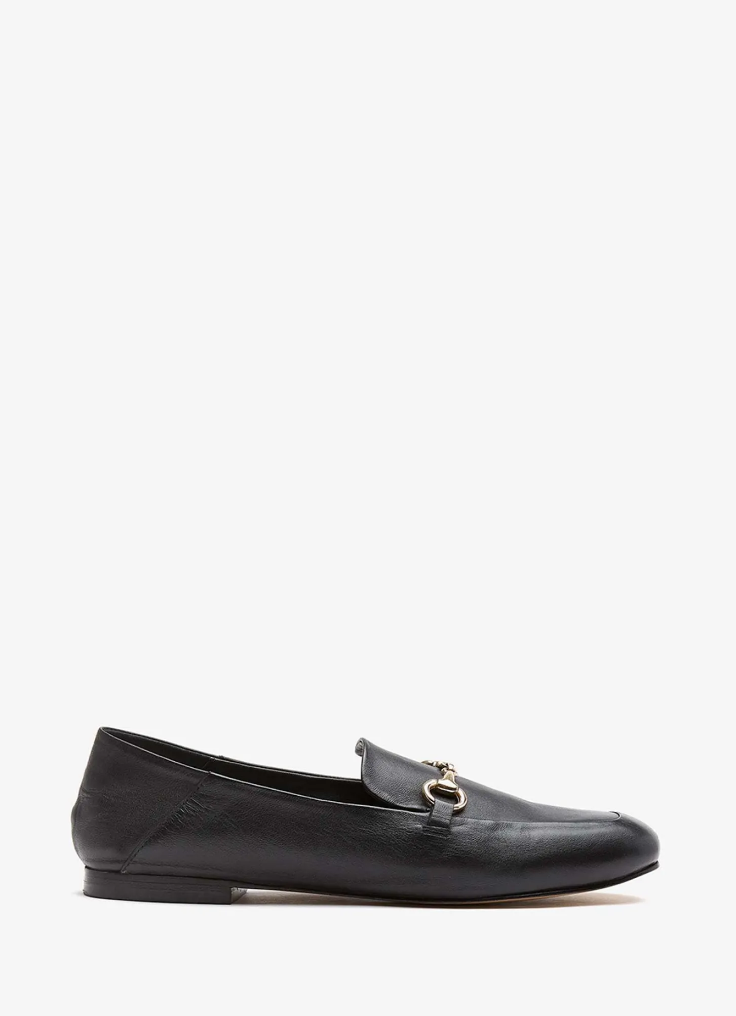 Camille Black Leather Loafers