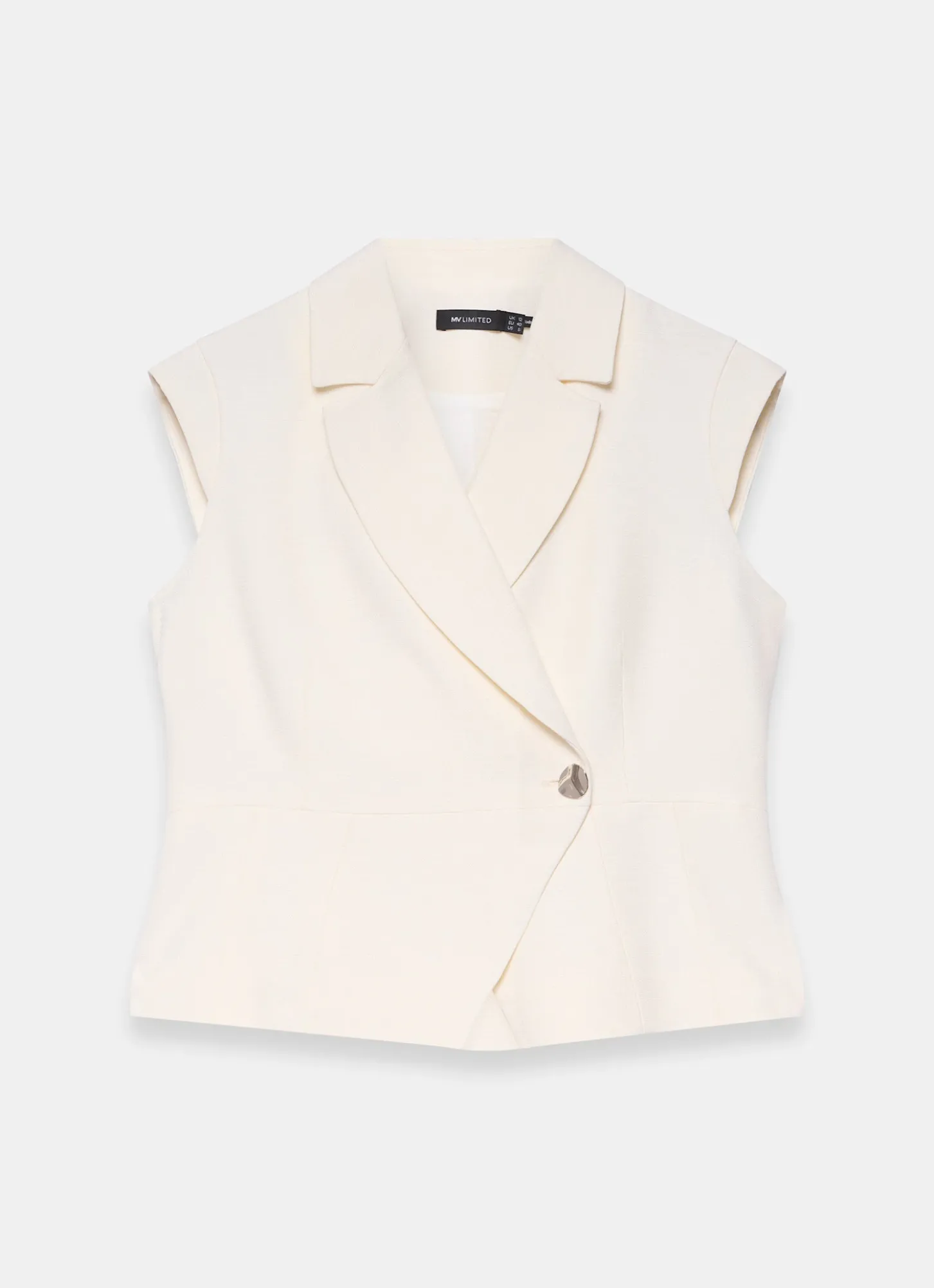 Cream Asymmetric Tailored Waistcoat