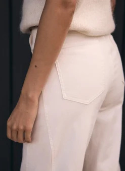 Cream Barrel Leg Jeans