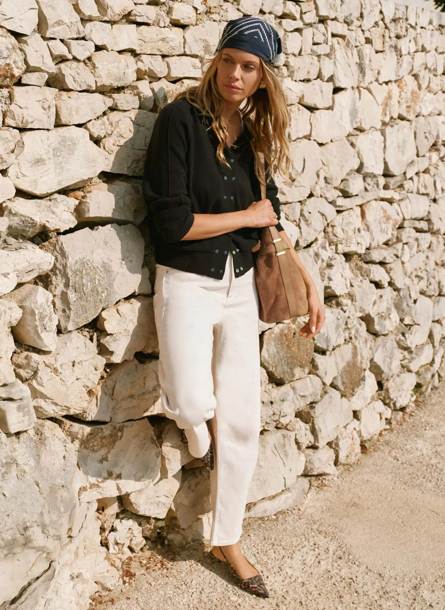 Cream Barrel Leg Jeans