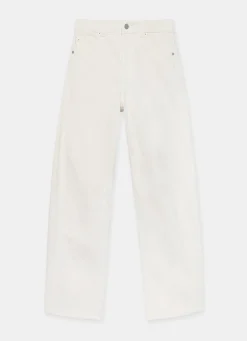 Cream Barrel Leg Jeans