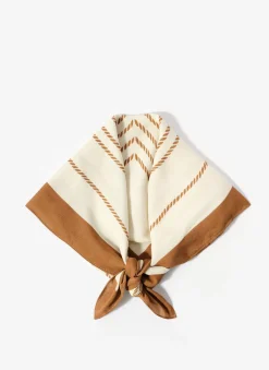 Cream Border Square Neck Scarf