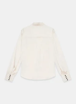 Cream Contrast Satin Blouse
