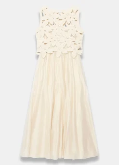 Cream Cotton Blend Crochet Maxi Dress