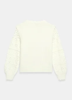 Cream Cotton Blend Crochet Cardigan