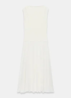 Cream Cotton Blend Drop Waist Maxi Dress
