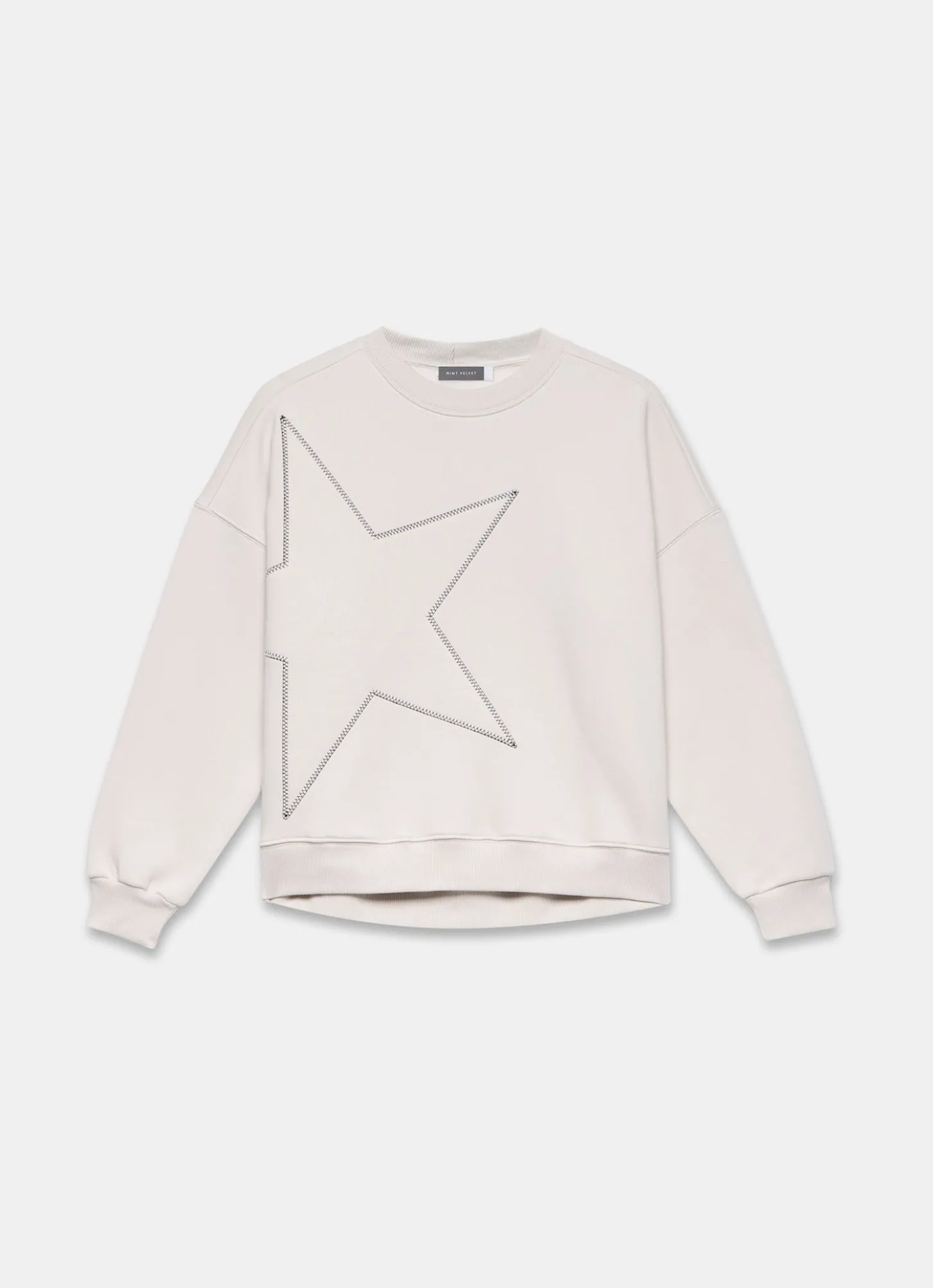 Cream Cotton Blend Star Sweatshirt