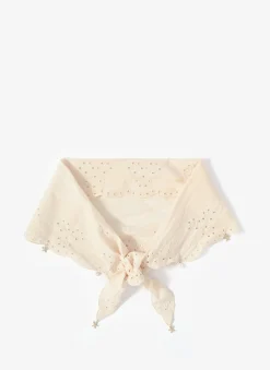 Cream Cotton Broderie Charm Scarf