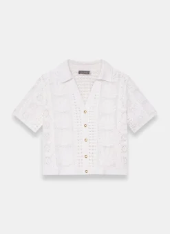 Cream Crochet Shell Shirt