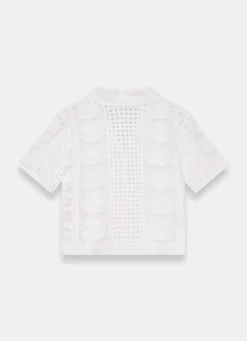 Cream Crochet Shell Shirt