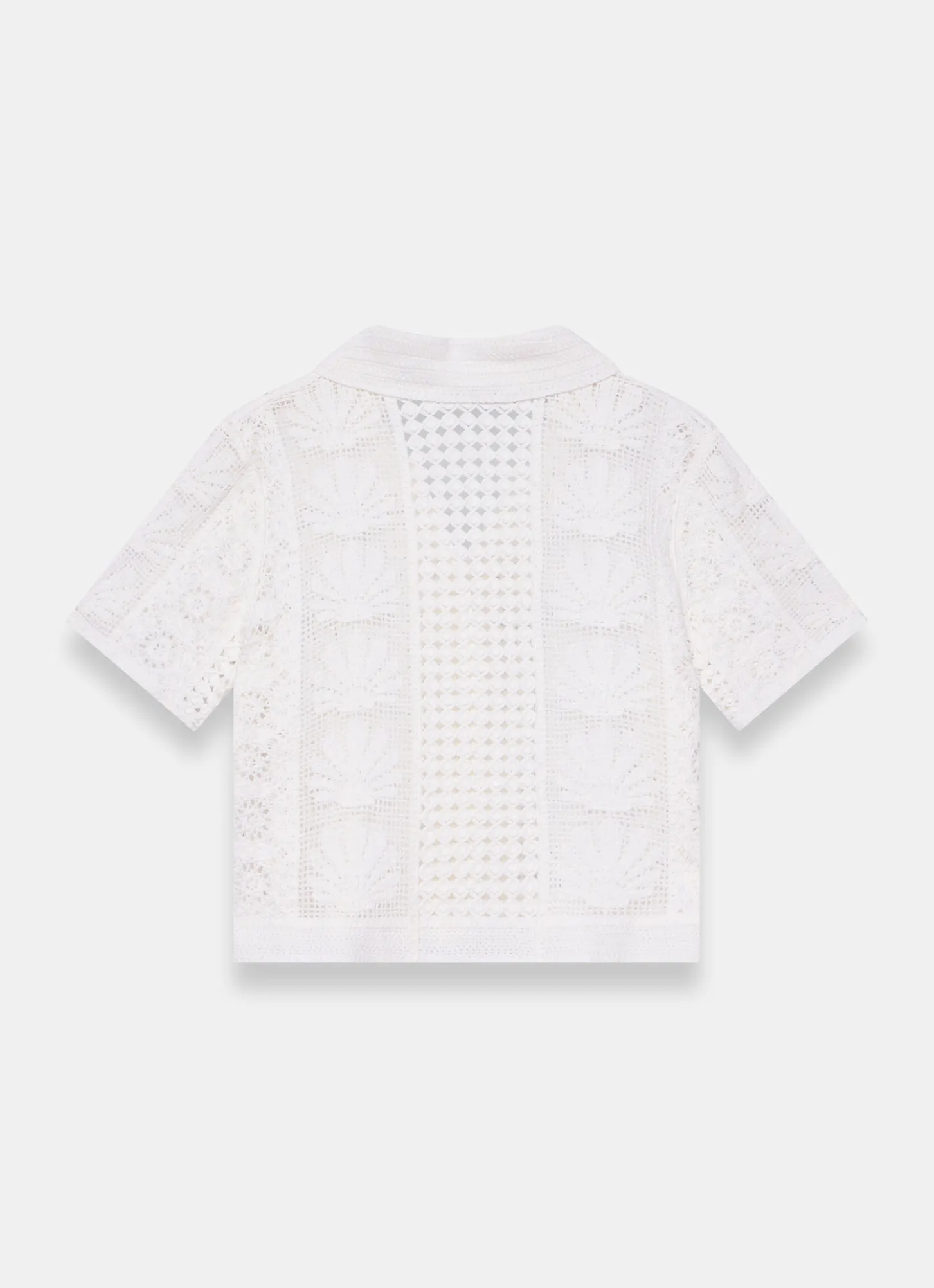 Cream Crochet Shell Shirt