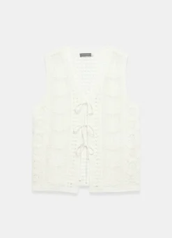 Cream Crochet Shell Top