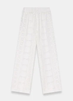 Cream Crochet Shell Trousers
