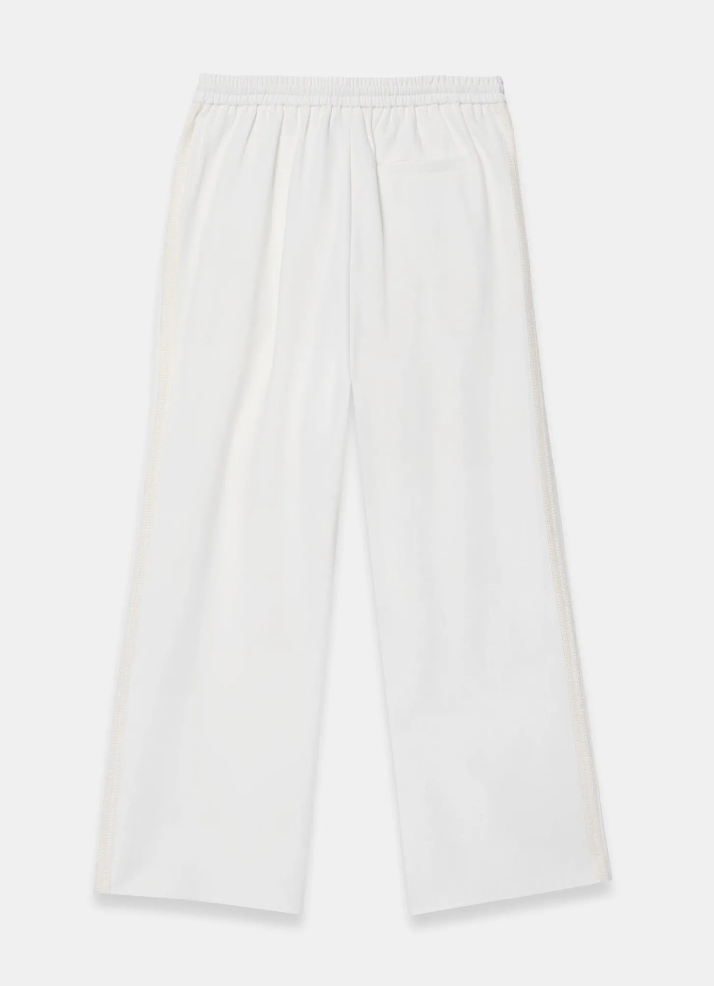 Cream Crochet Side Stripe Trousers