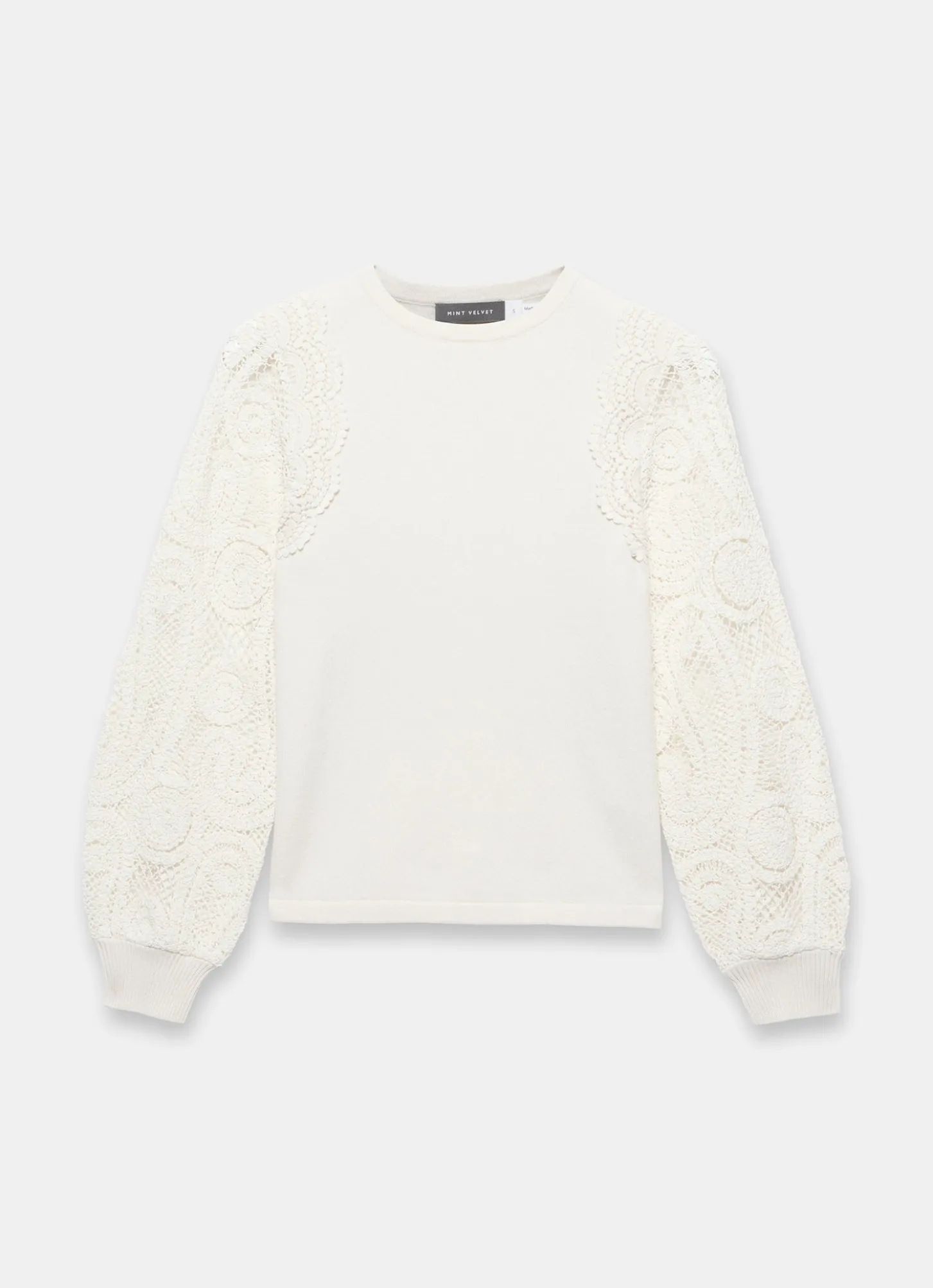 Cream Crochet Sleeve Jumper