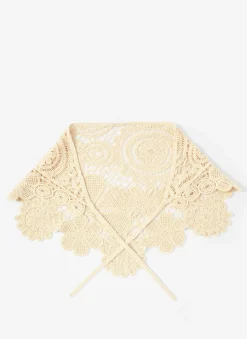 Cream Crochet Wrap Scarf