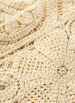 Cream Crochet Wrap Scarf