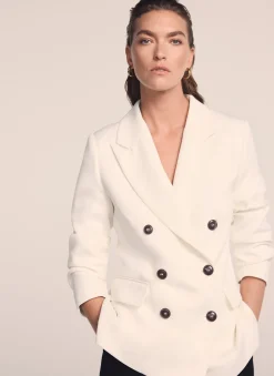 Cream Double Breasted Blazer
