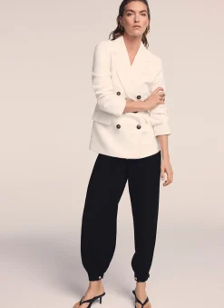 Cream Double Breasted Blazer