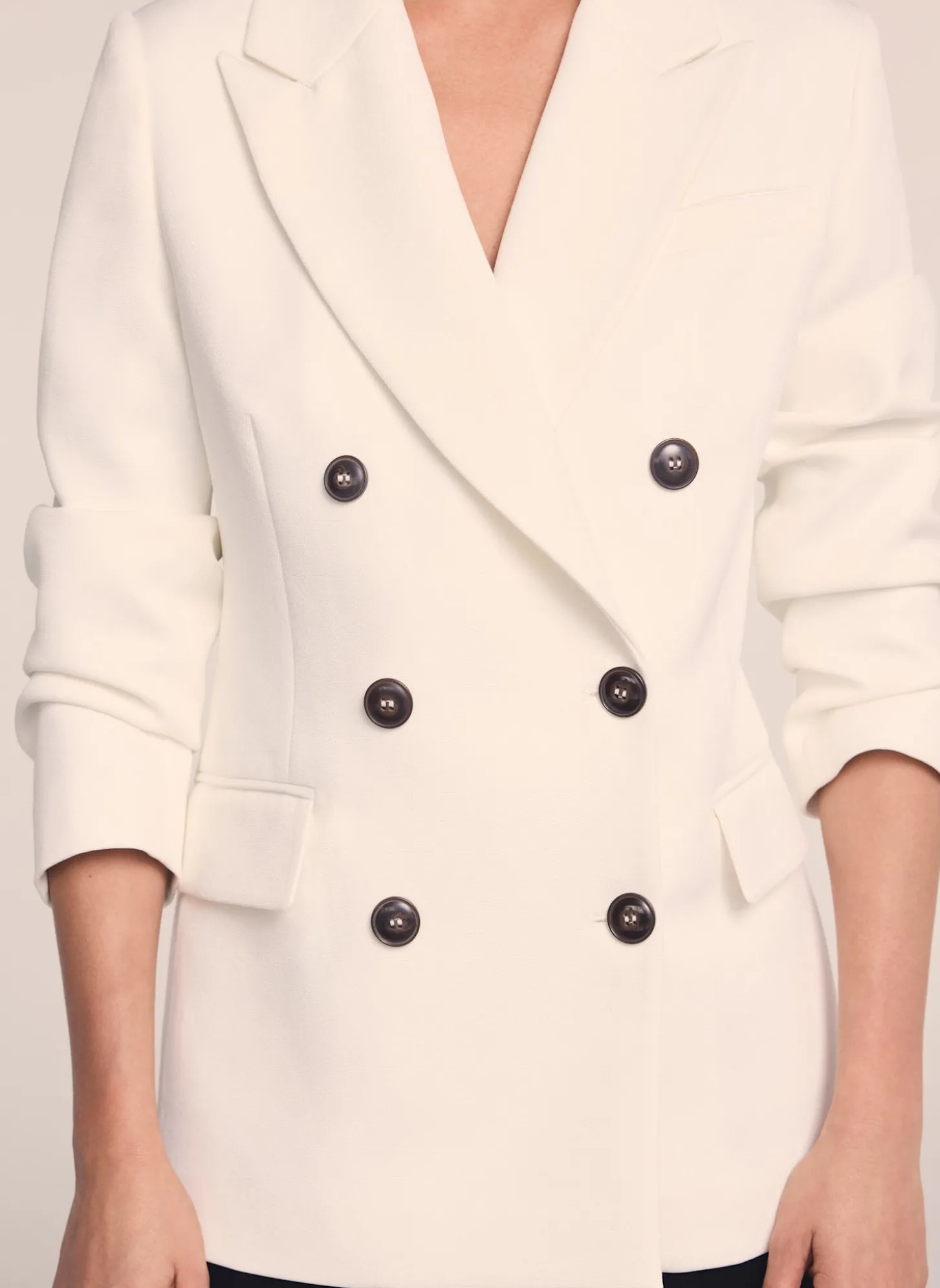 Cream Double Breasted Blazer