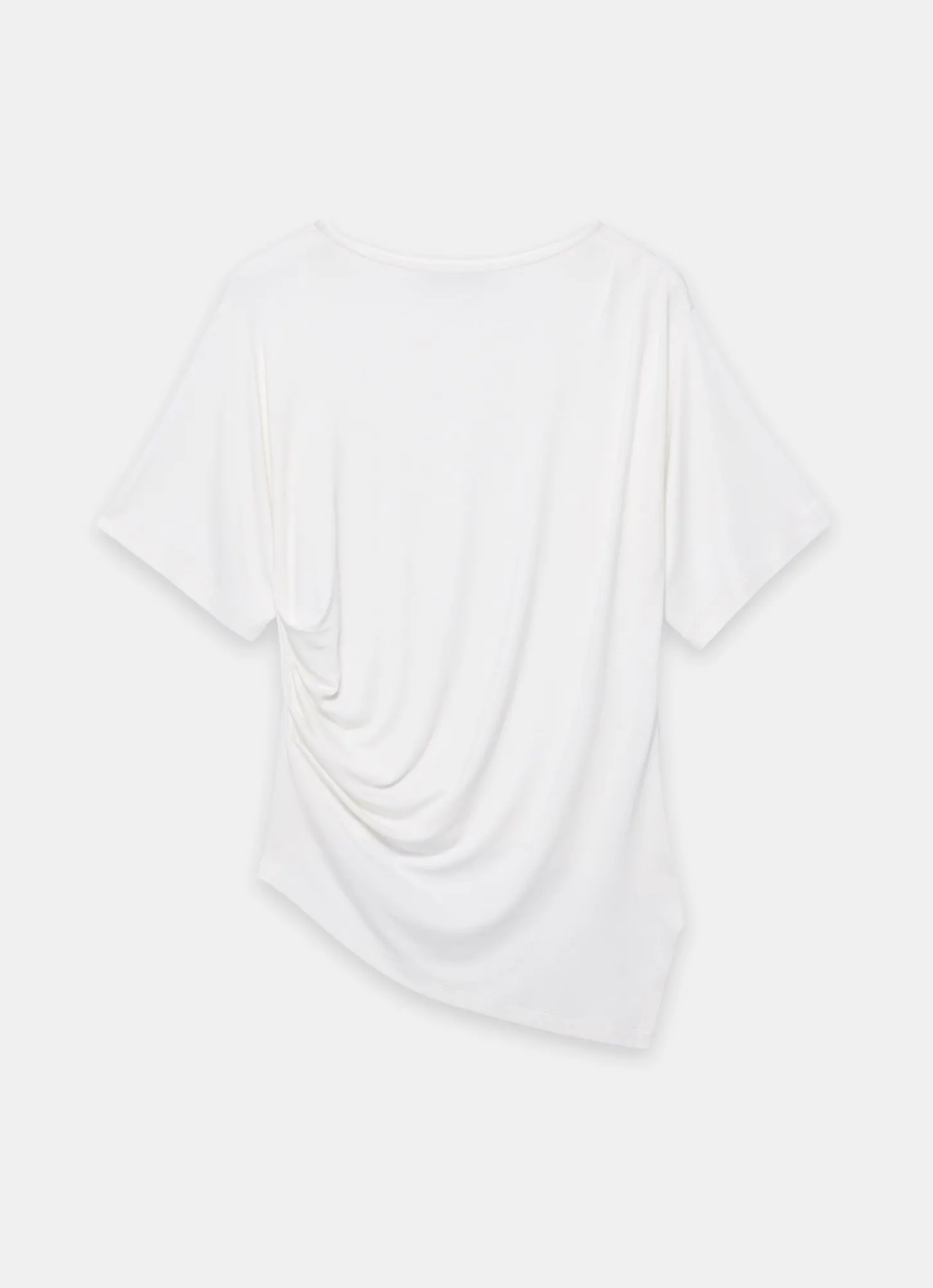 Cream Draped Asymmetric Top