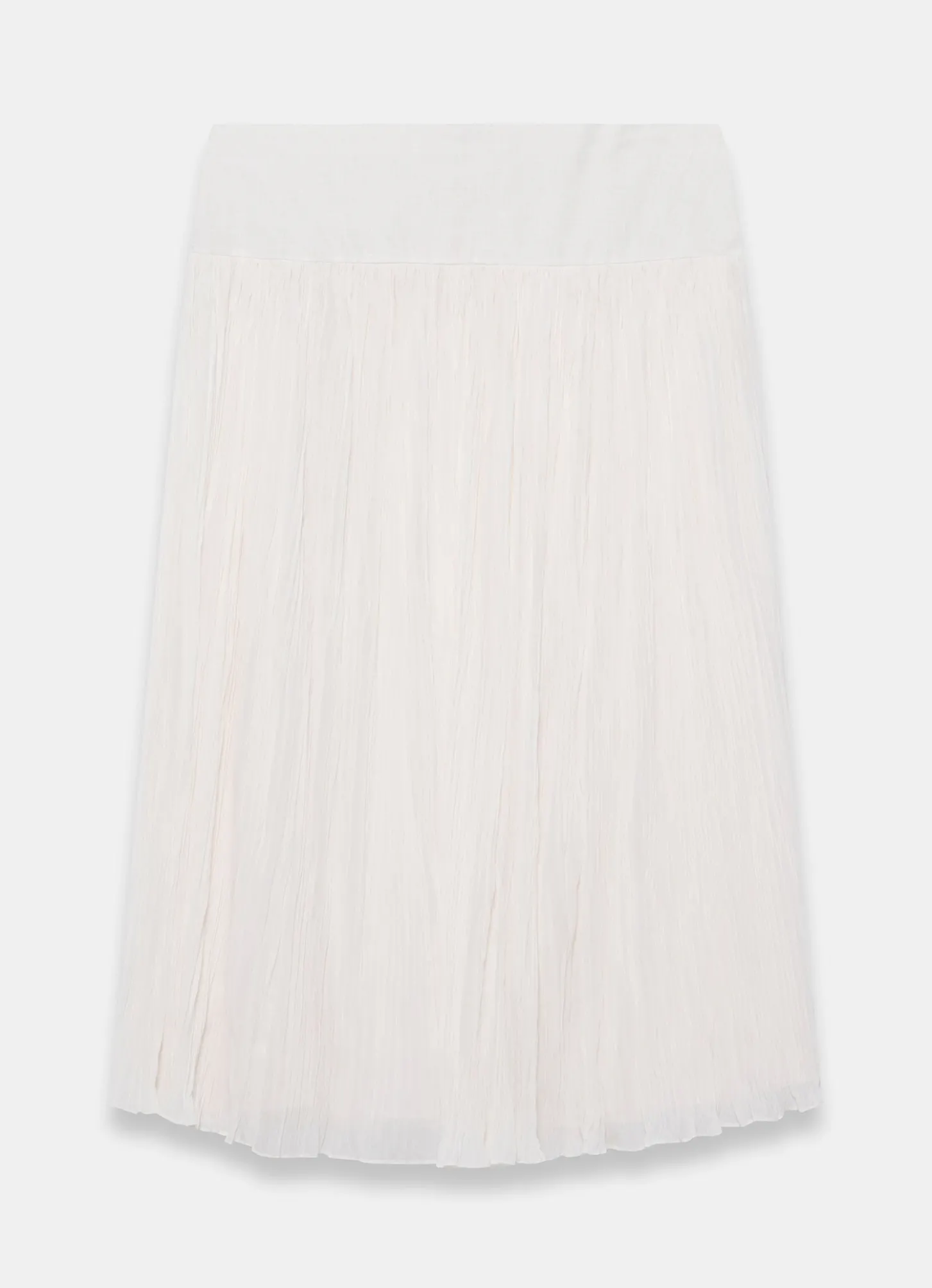 Cream Drop Waist Crinkle Midi Skirt
