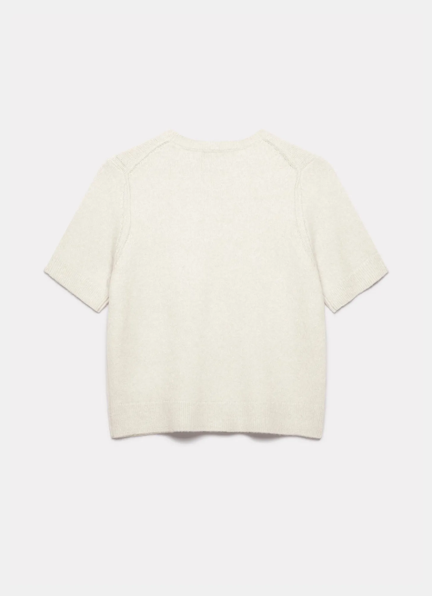 Cream Fitted Knit Tee
