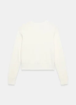 Cream Floral Applique Popper Detail Cardigan