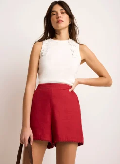 Cream Floral Applique Vest Top