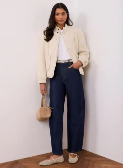 Cream Floral Jacquard Quilted Jacket