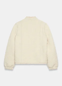 Cream Floral Jacquard Quilted Jacket