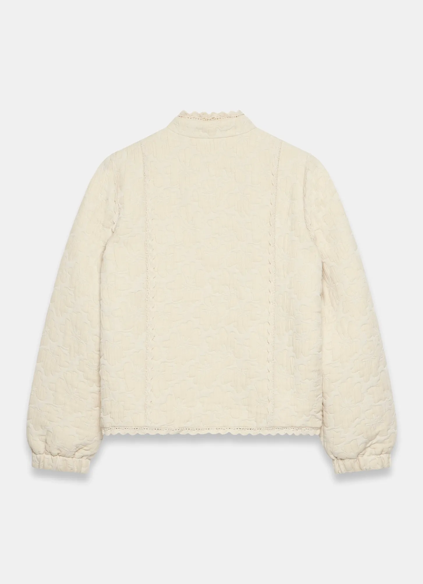 Cream Floral Jacquard Quilted Jacket