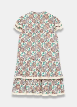 Cream Floral Print Mini Dress