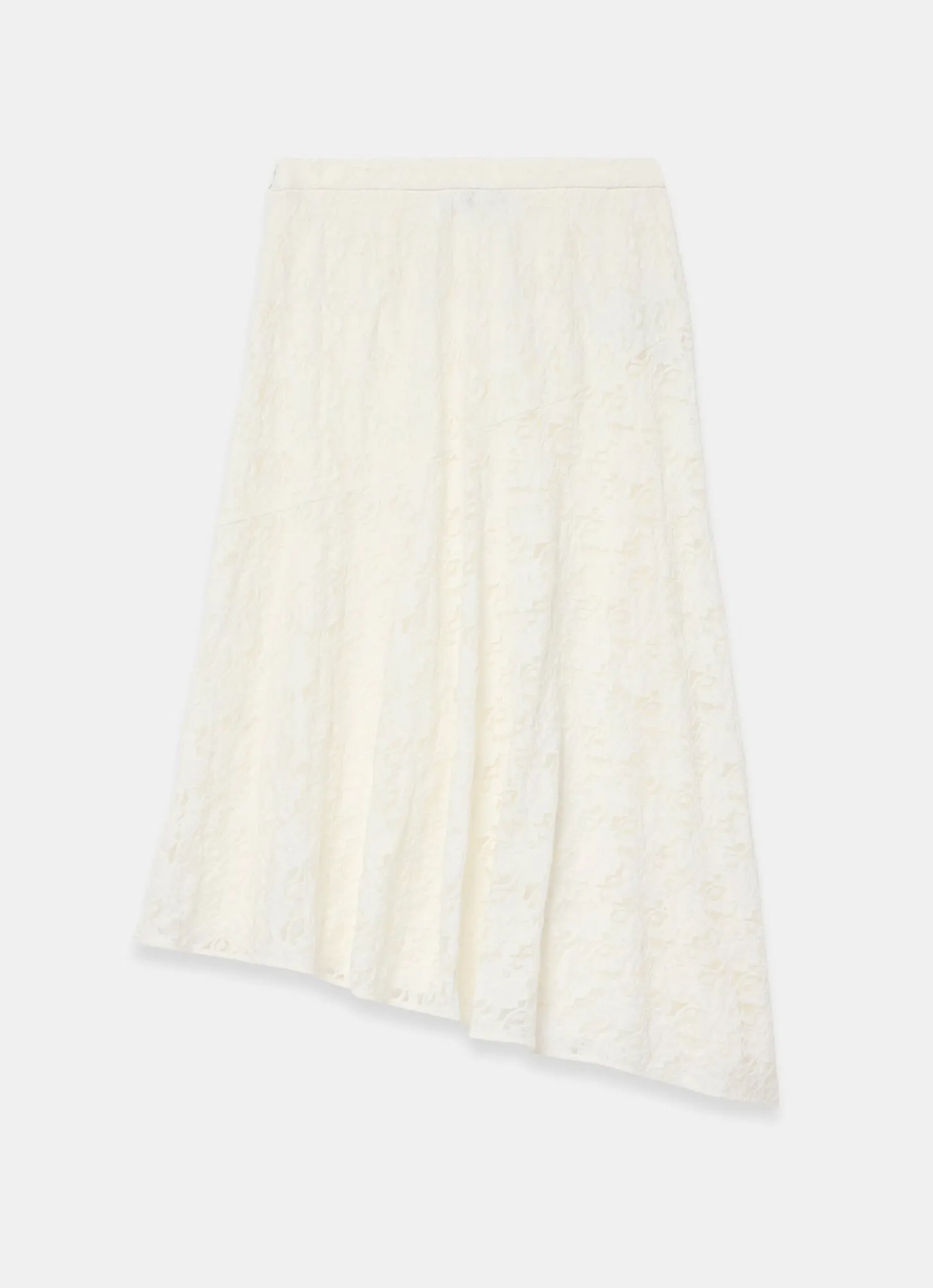 Cream Lace Asymmetric Skirt