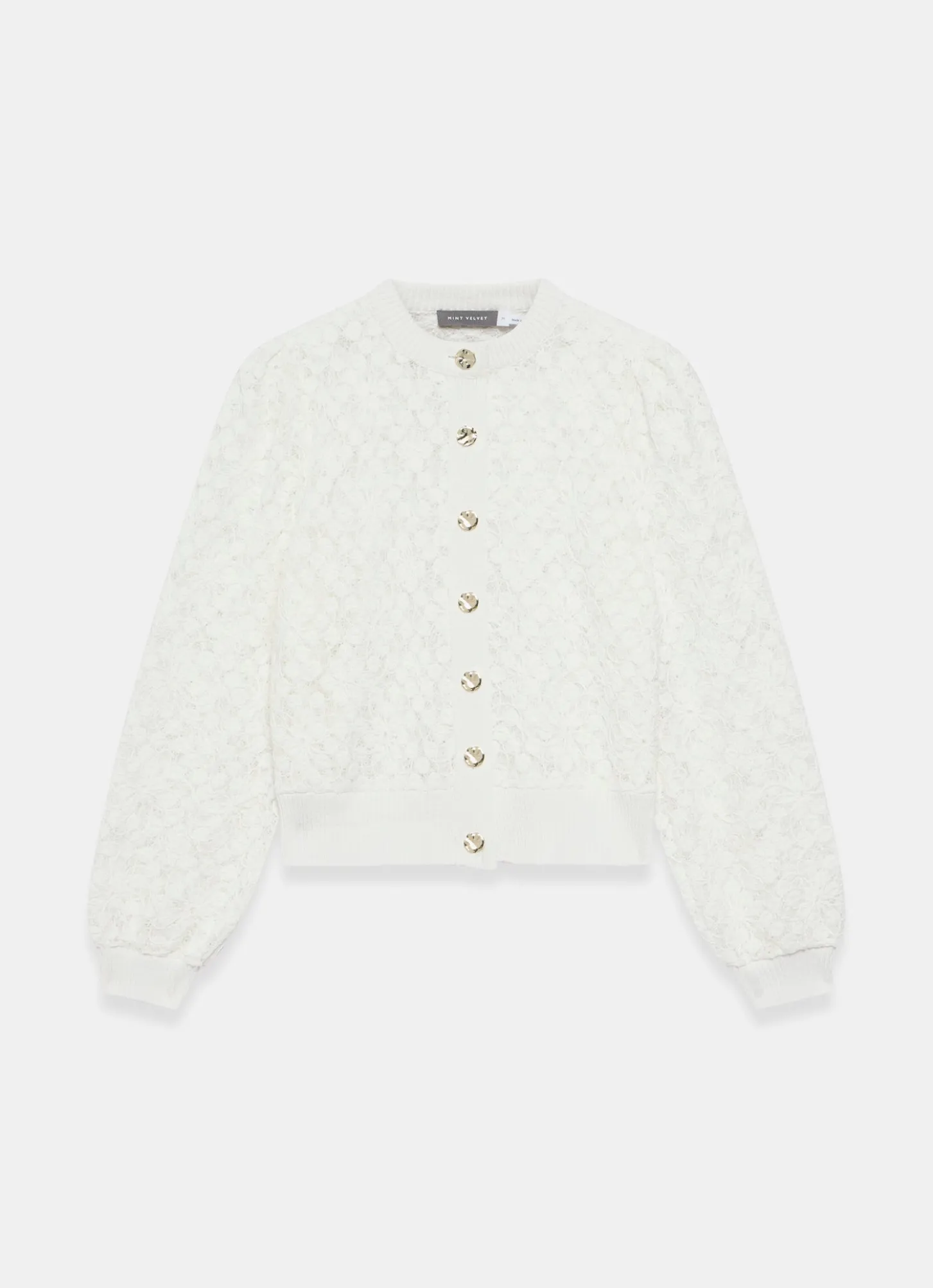 Cream Lace Cotton Blend Jacket
