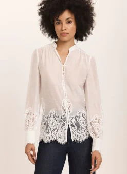 Cream Lace Detail Blouse