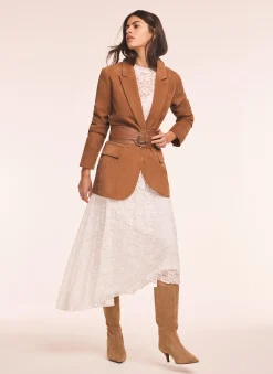 Cream Lace Full Asymmetric Midi Dress