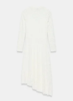 Cream Lace Full Asymmetric Midi Dress