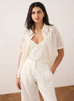 Cream Lace Layered Shirt