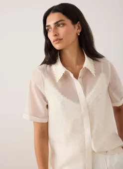 Cream Lace Layered Shirt