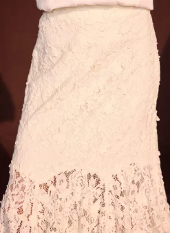 Cream Lace Maxi Skirt