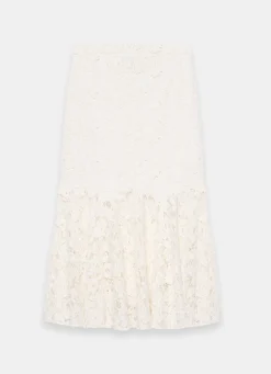 Cream Lace Maxi Skirt