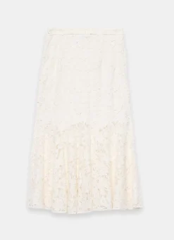 Cream Lace Maxi Skirt