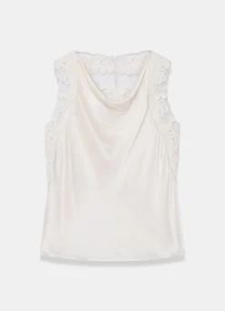 Cream Lace Satin Top