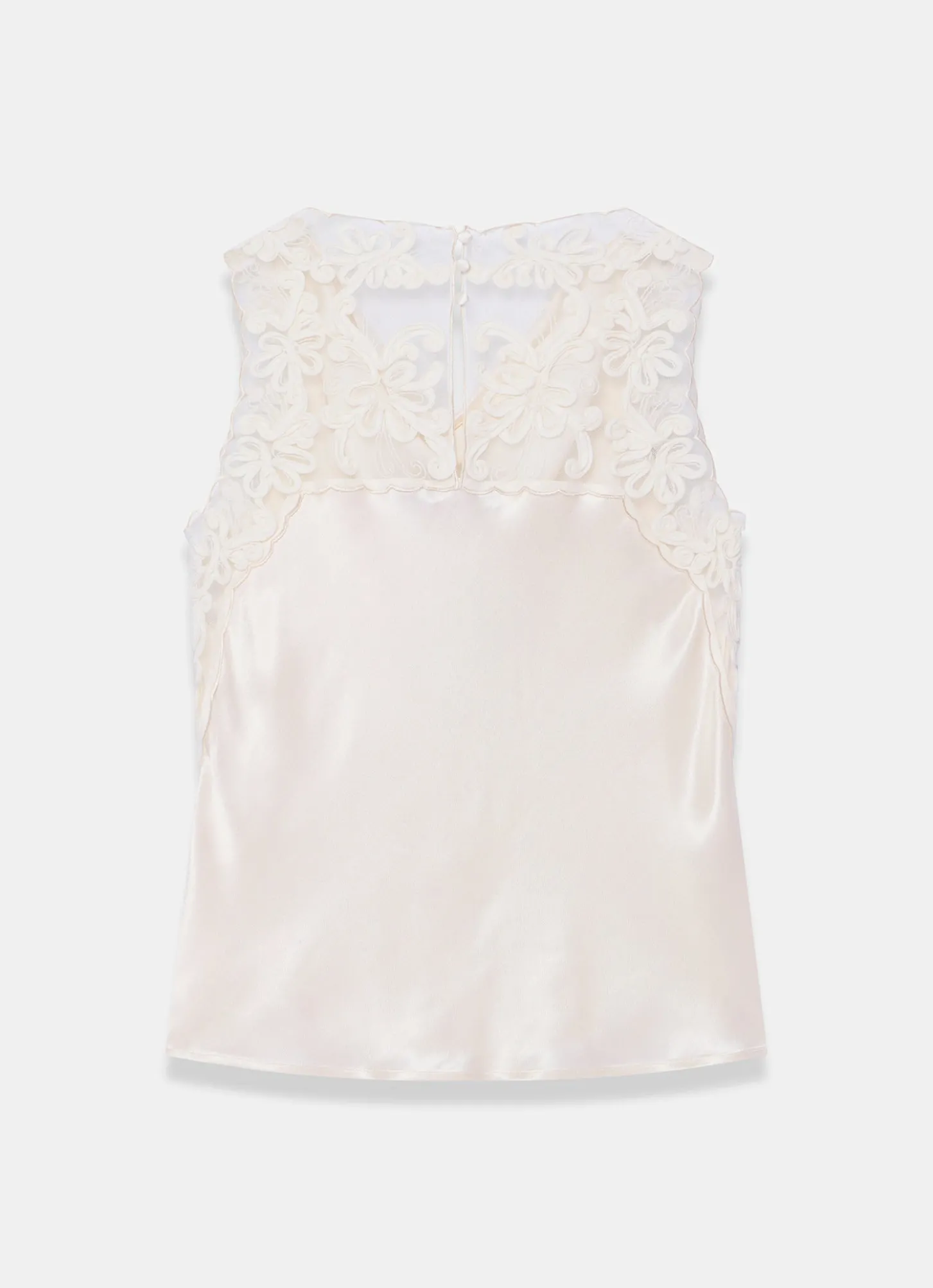 Cream Lace Satin Top