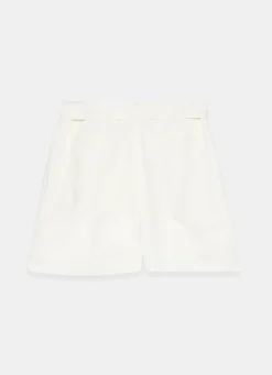 Cream Linen Tailored Shorts