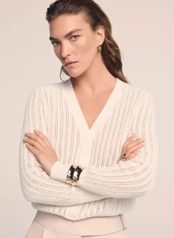 Cream Open Knit Top